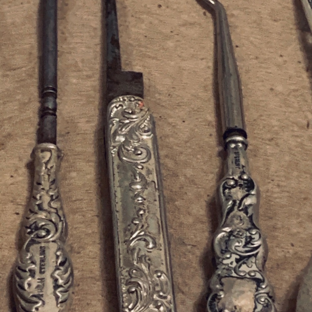 Collection of 3 Sterling Antique Button Hooks